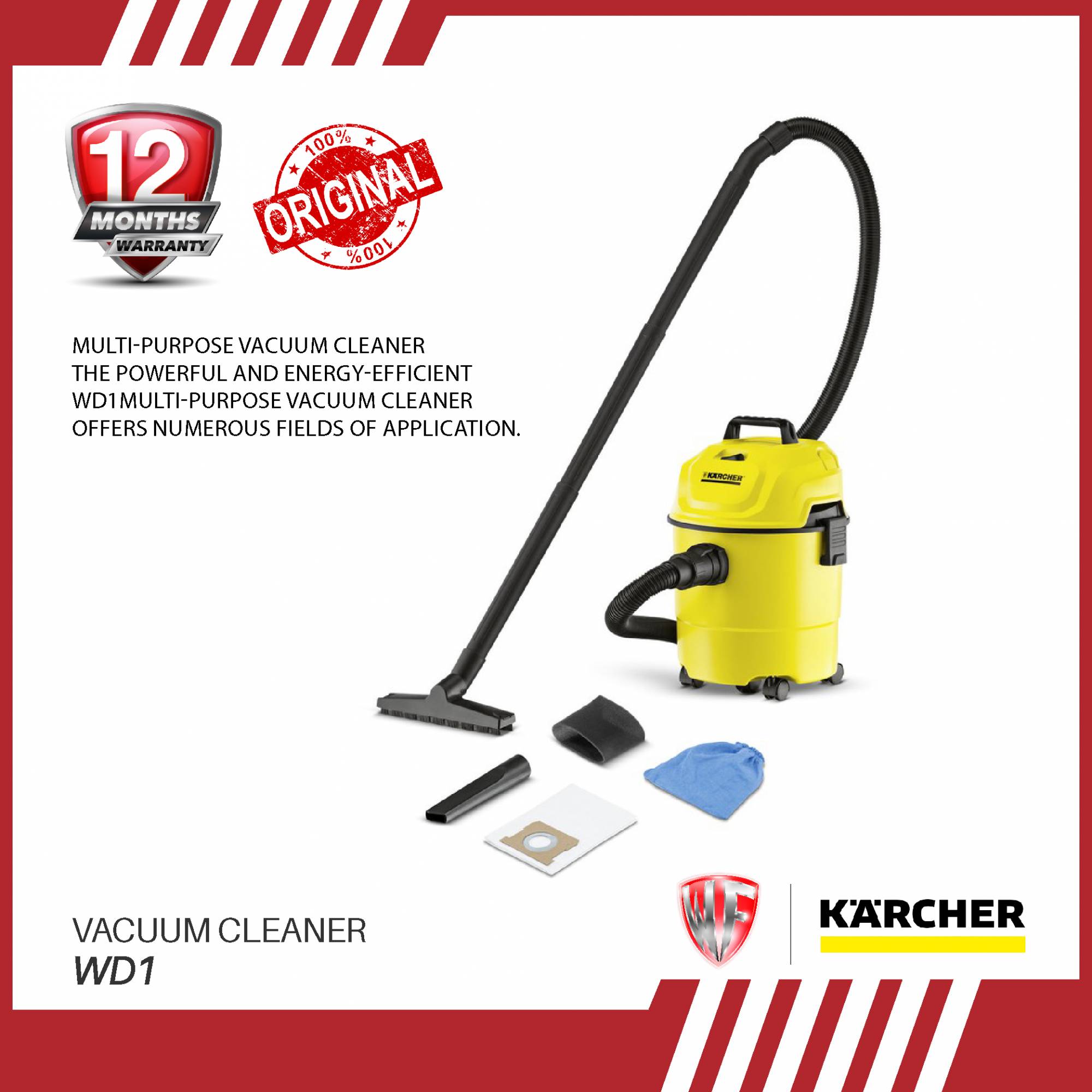 KARCHER COMBO WD1 Vacuum 15 Liter and K2.360 Water Pressure 120bar (1