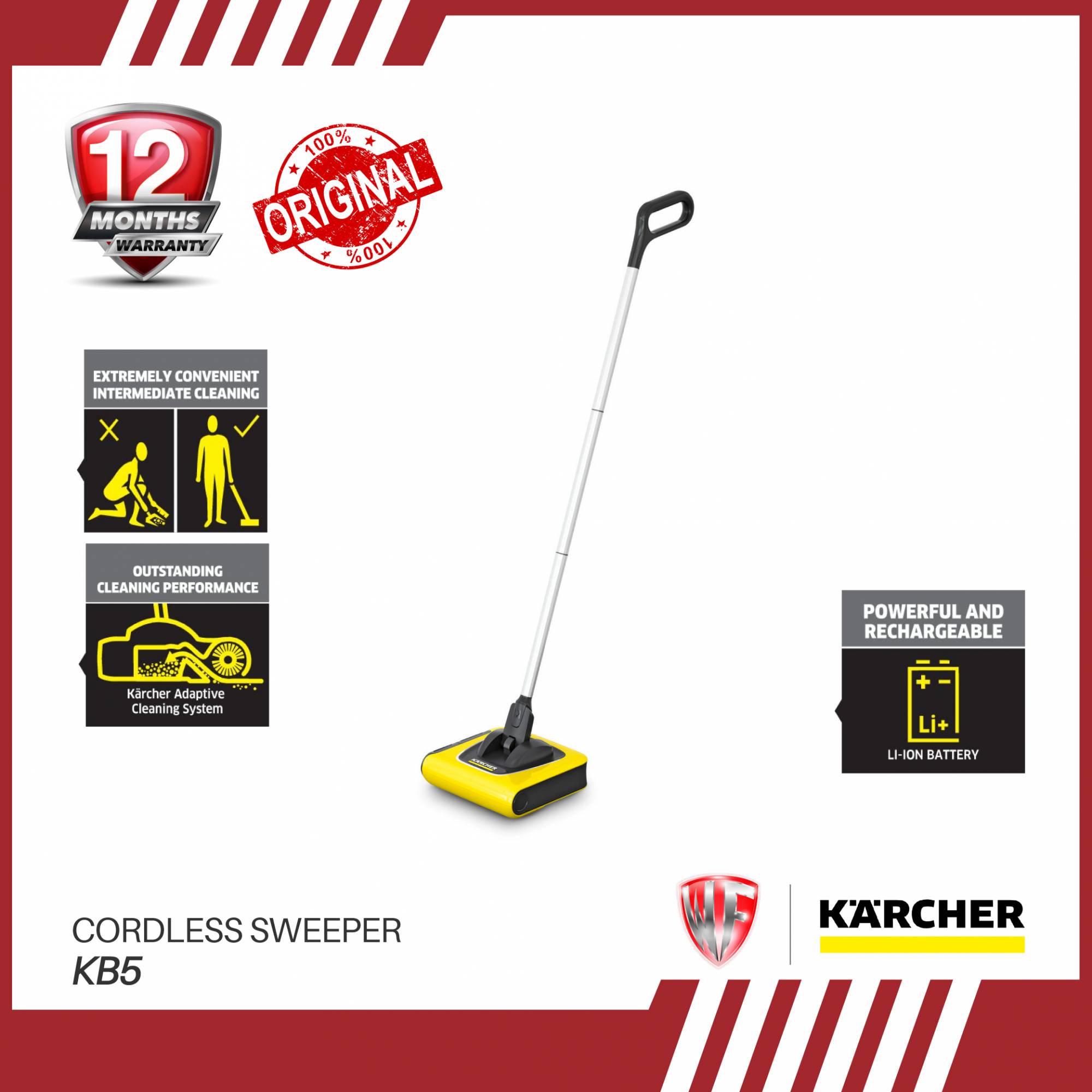 KARCHER KB5 CORDLESS SWEEPER ELECTRIC BROOM (1 YEARS WARRANTY)