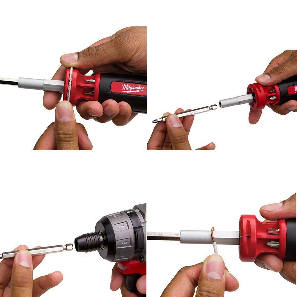 MILWAUKEE 48222106 10 IN 1 Metric HEX Key Driver 31/2" Power Groove